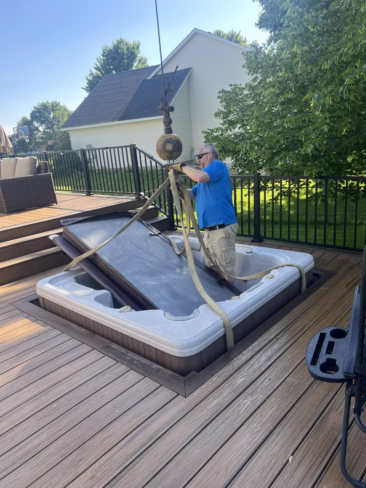 Hot tub delivery, setup, or technician support