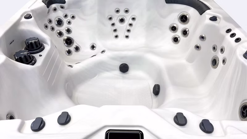 Close-up of hydrotherapy jets and water movement