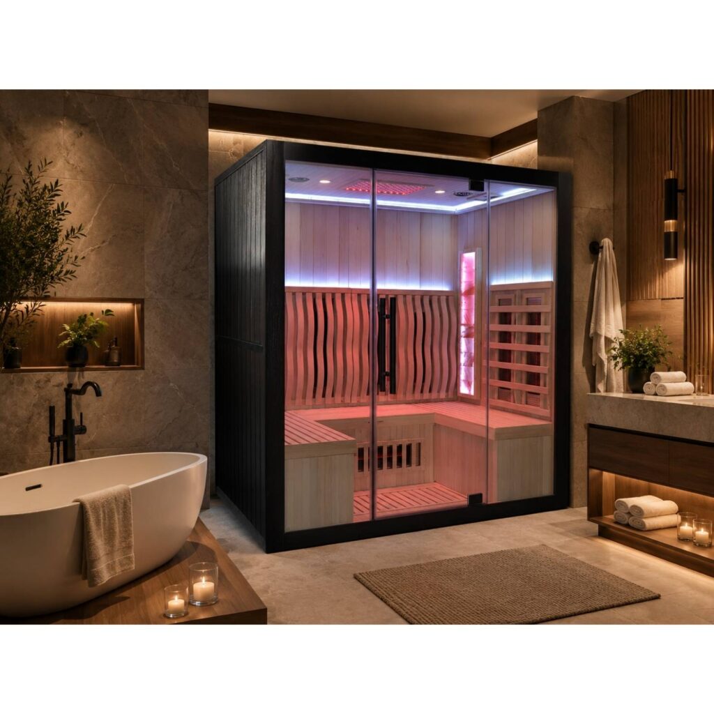 Icelandic Sauna Himalayan 630 infrared sauna in a lifestyle setting